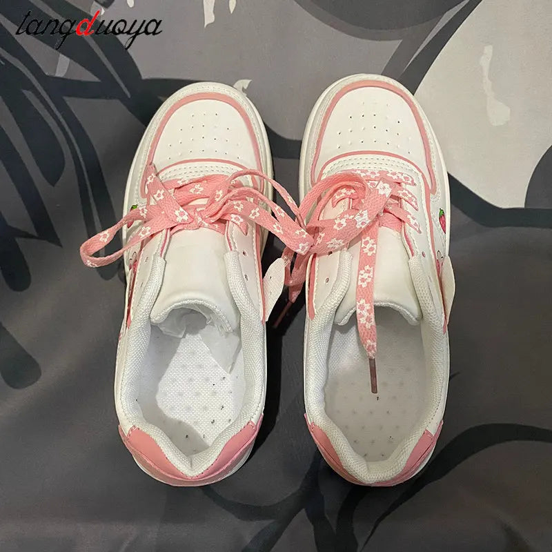 Kawaii Strawberry Bear Sneakers – Kore Kawaii