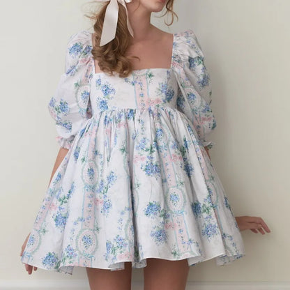 Kawaii Princess Puff Sleeve Mini Dress