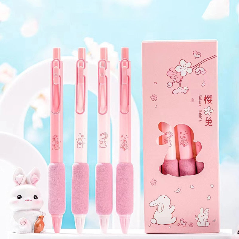 Kawaii Sakura Rabbit Gel Pens