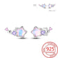 Star-shaped earrings with gemstones on a white background, featuring a 'Real Sterling 925' stamp.
