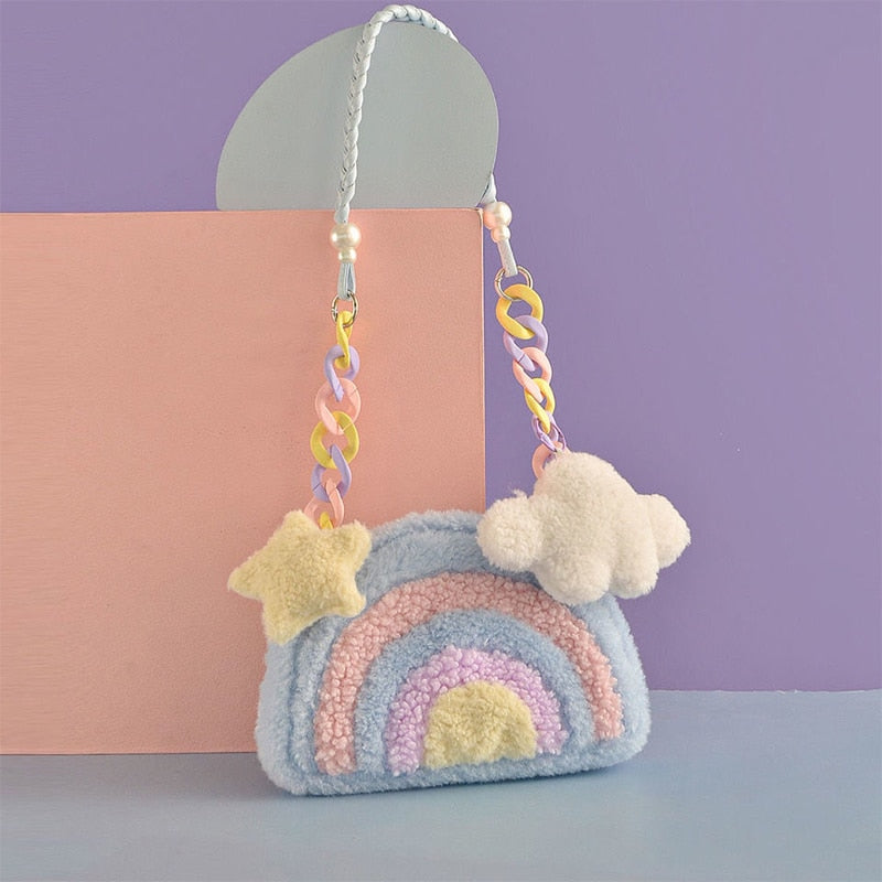 Kawaii Plush Rainbow Bag