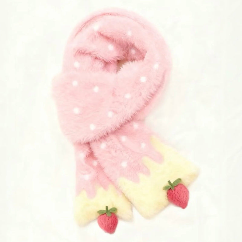 Kawaii Strawberry Cake Plush Scarf
