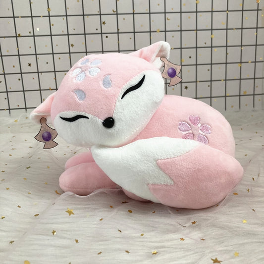 Kawaii Pink Sakura Fox Plushie