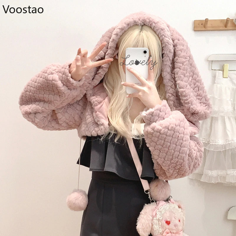 Bunny & Bear Cropped Hooded Cardigans – Kore Kawaii