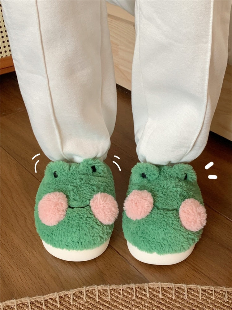 Cute best sale frog slippers