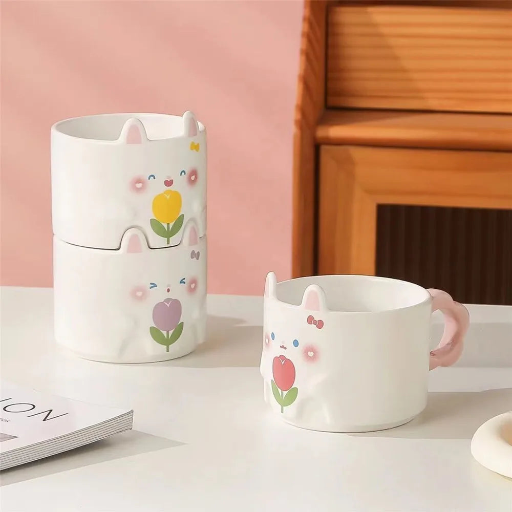 Stackable Cat & Bunny Mugs