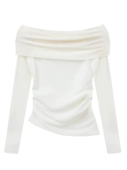 White Off Shoulder Shirt & Skirt