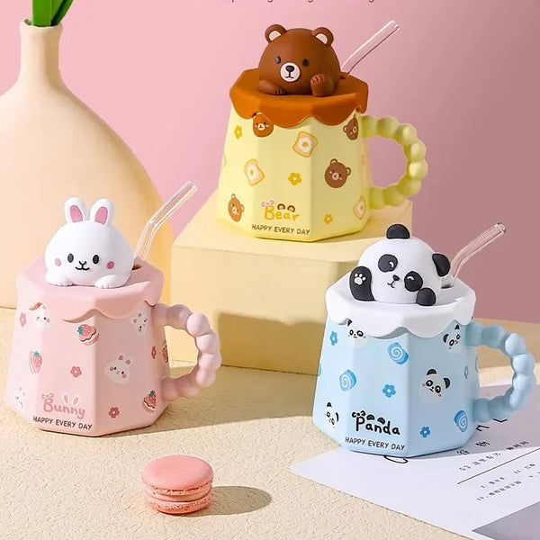 Cute Panda with Bamboo Tumbler Cup – Amy's Coffee Mugs
