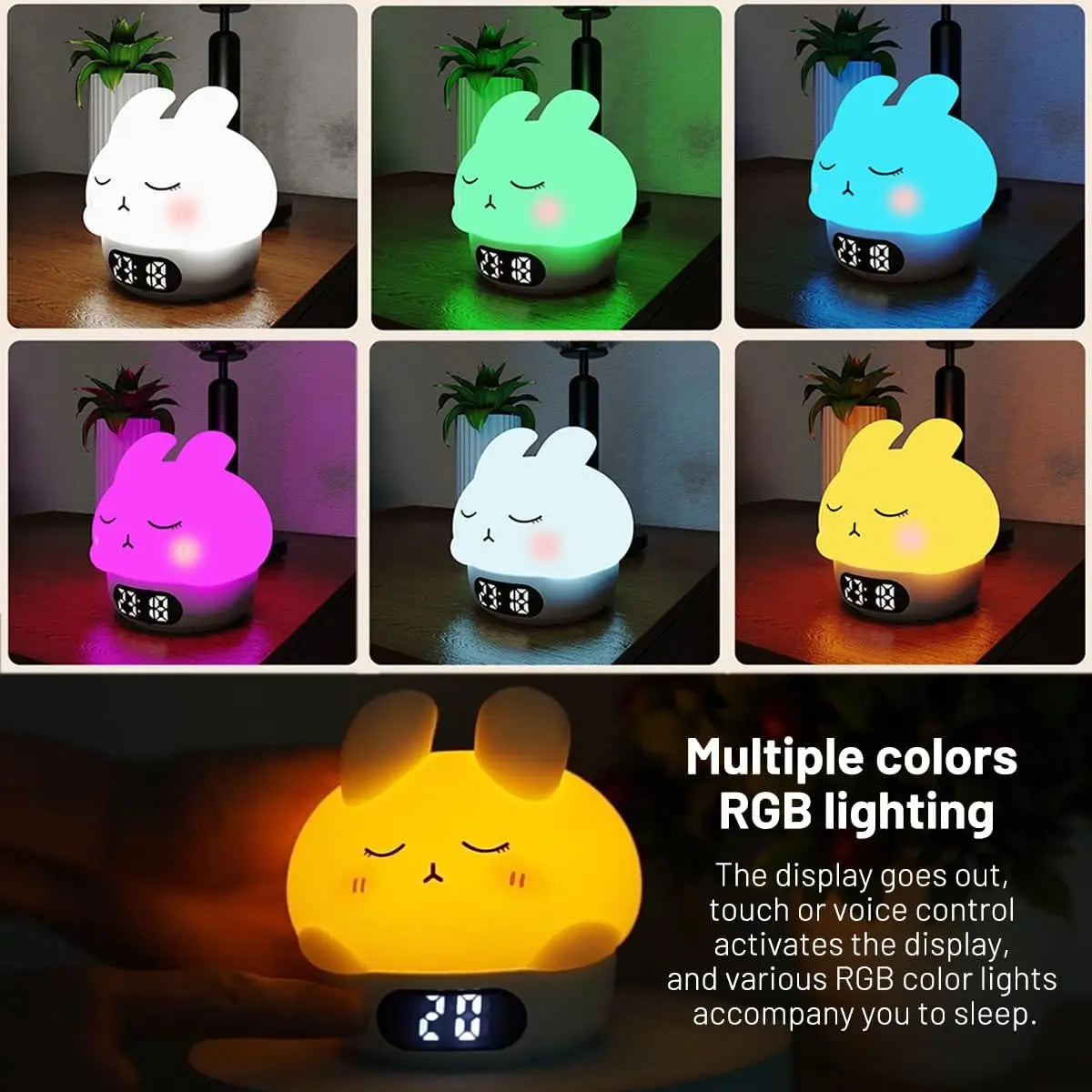 Bunny Night Light Alarm Clock – Kore Kawaii