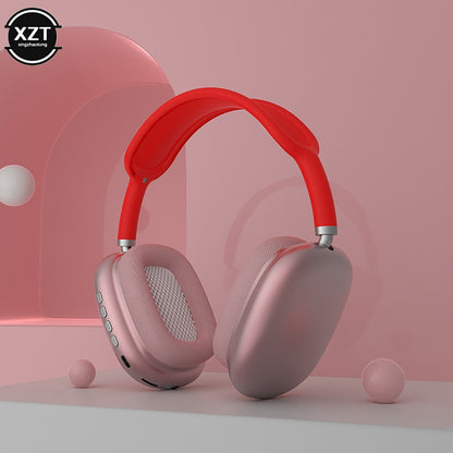 Pink and Red Wireless Bluetooth Headphones