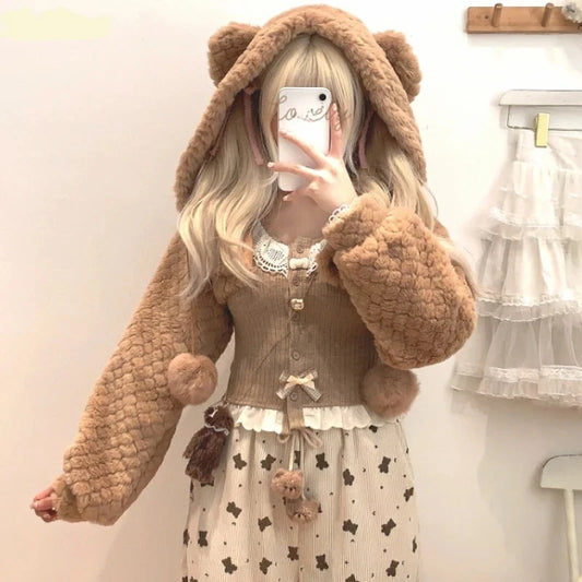 Bunny & Bear Cropped Hooded Cardigans