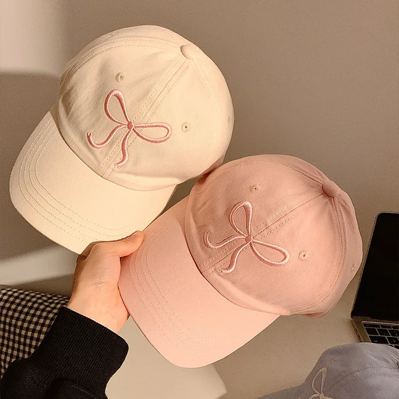 Sweet Bow Embroidery Baseball Hats