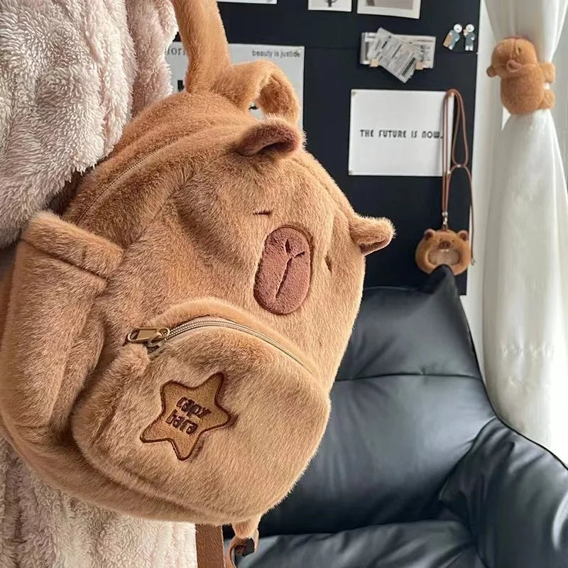 Small Capybara Plush Backpack
