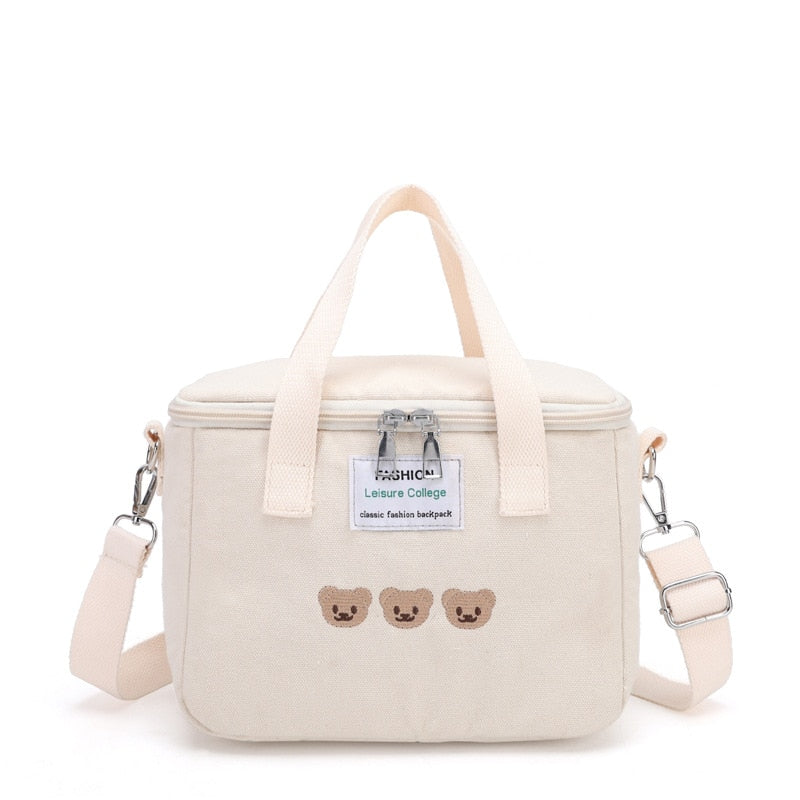 Kawaii Beige Cooler Lunch Bag