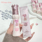 White bottle with pink crown and packaging labeled 'Gege Bear' held by a hand.