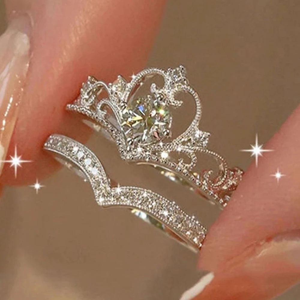 Sparkling Tiara Rings