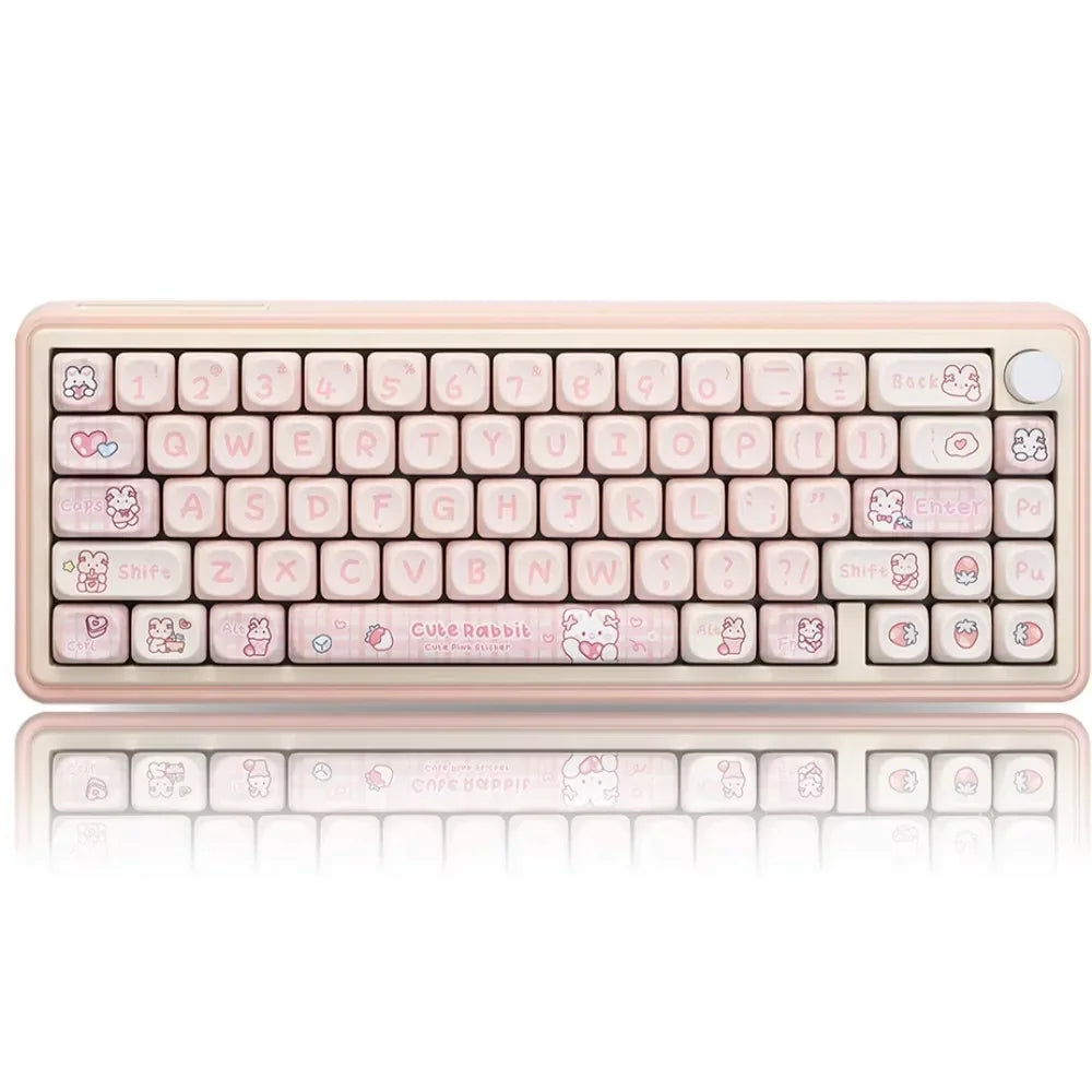 Strawberry Bunny Keyboard Keycaps