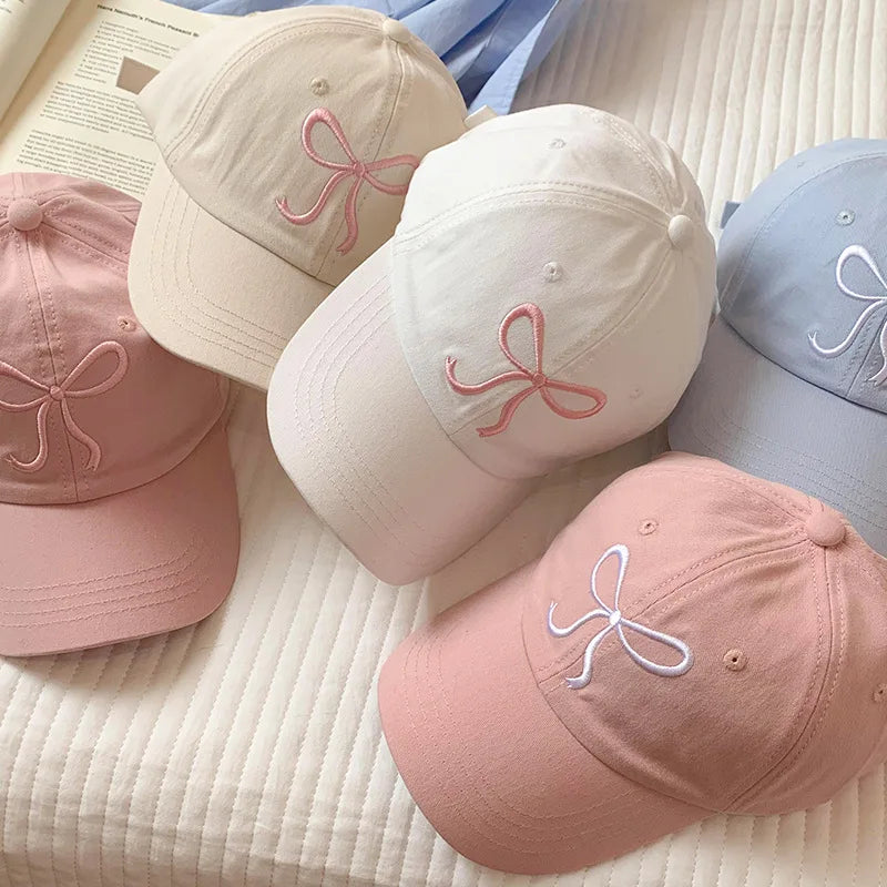 Sweet Bow Embroidery Baseball Hat