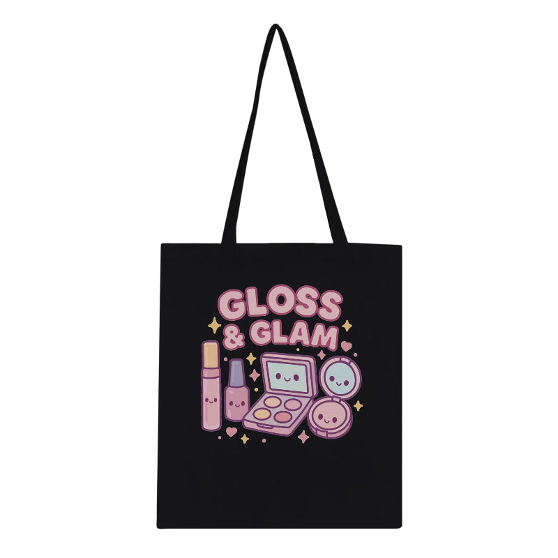 Kawaii Gloss & Glam Tote Bag in Black