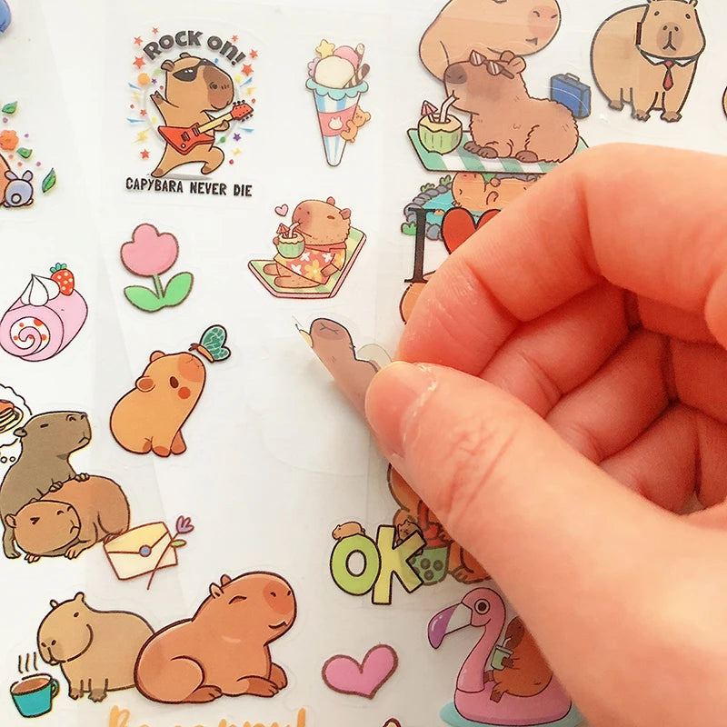 220 Pcs Kawaii Capybara Stickers Cute Capybara Party Favors Supplies Waterproof Vinyl Stickers Decals for Kids, Adults Water Bottle, Laptop, Phone, Skateboard, Guitar, Luggage Décor 220 Pcs Kawaii Capybara Stickers Cute Capybara Party Favors Supplies Waterproof Vinyl Stickers Decals for Kids, Adults Water Bottle, Laptop, Phone, Skateboard, Guitar, Luggage Décor