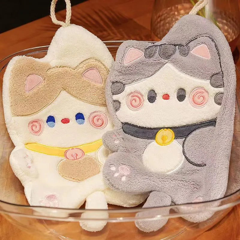 Cute Cat Hand Towels