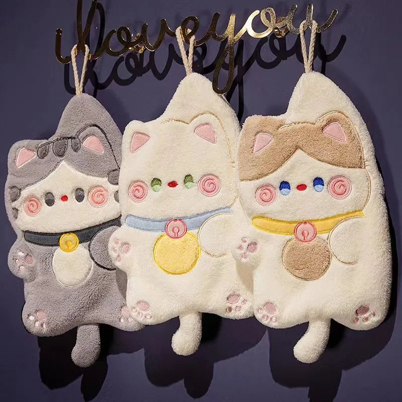 Cute Cat Hand Towels