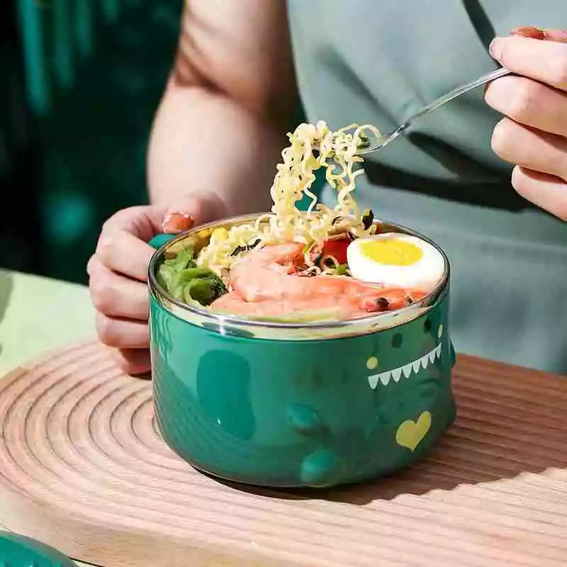 Cute Dinosaur Ramen Bowl