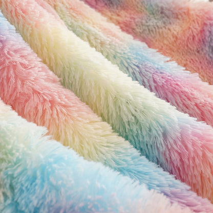 Fluffy Pastel Rainbow Blanket