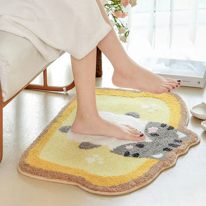 Kitty Toast Bath Mat Rug