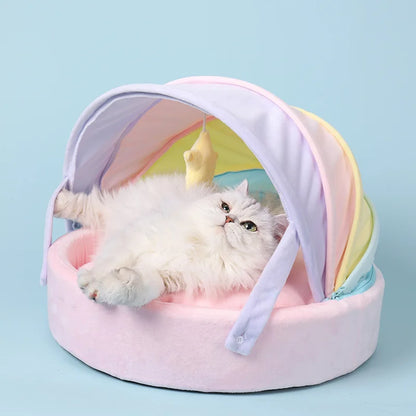 Pastel Rainbow Cat Bed