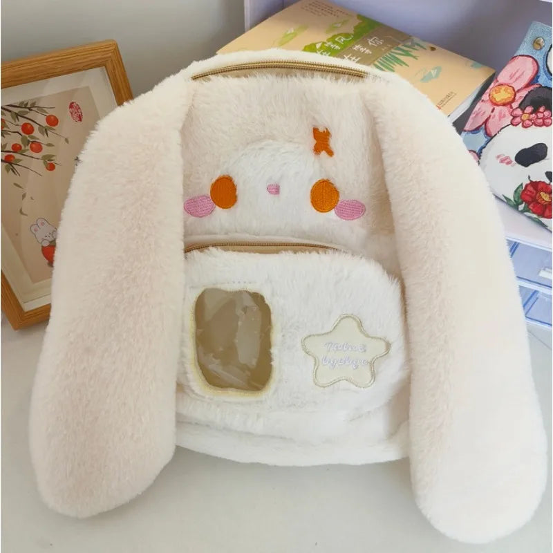 Adorable Plush Bunny Backpack Pink Kawaii Bunny Plush BackPack – PlushThis| Plushies  main image 3