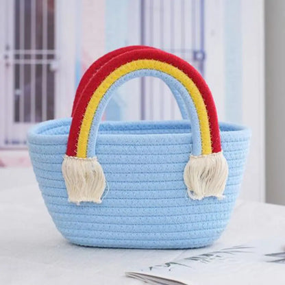 Rainbow Handle Tote Handbag