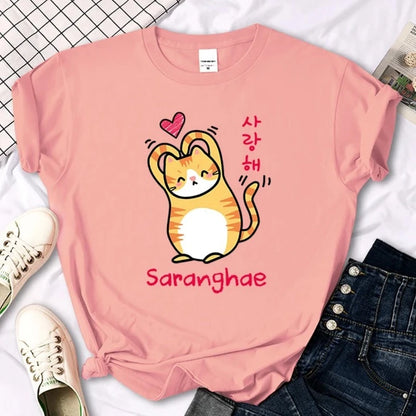 "Saranghae" Cat T-Shirt