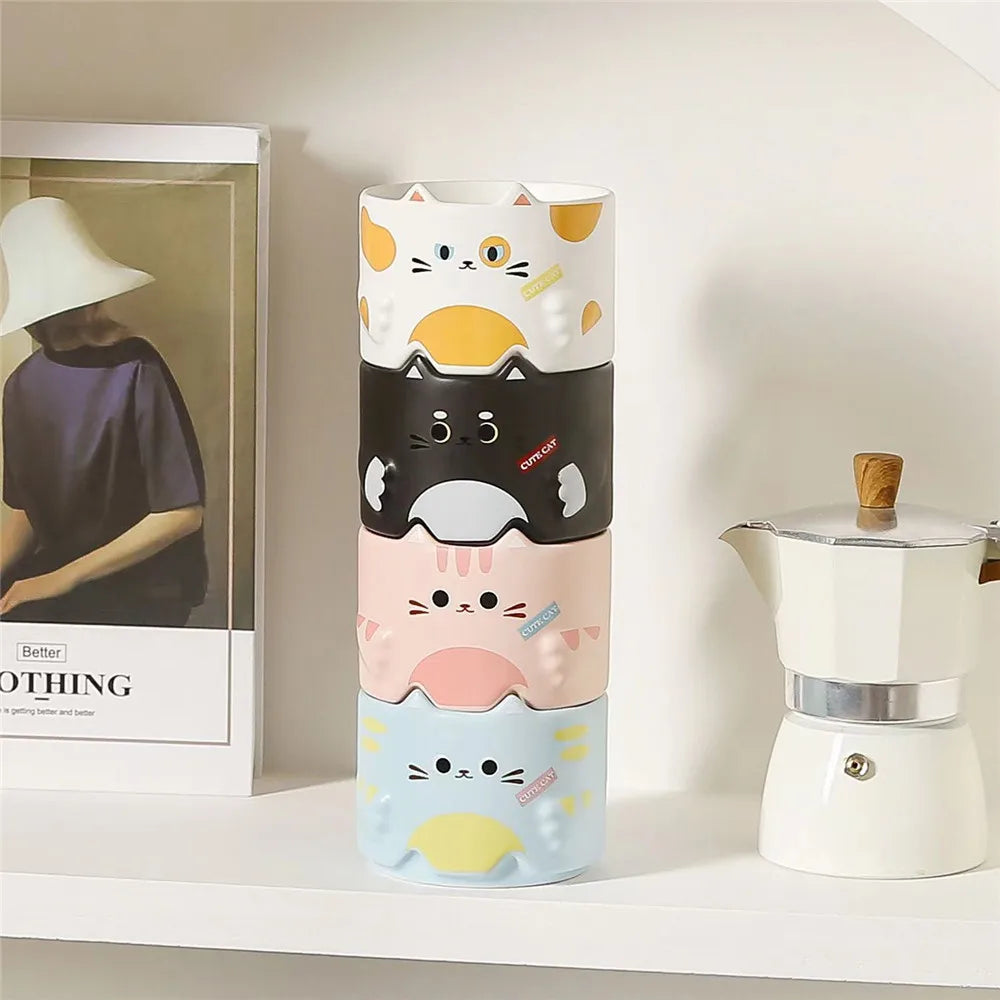 Stackable Cat & Bunny Mugs