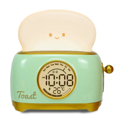 Kawaii Toaster Night Light Alarm Clock