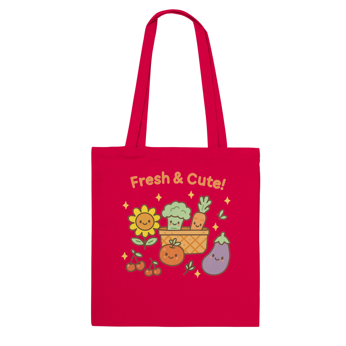 Kawaii Farmer's Market Bag in Red