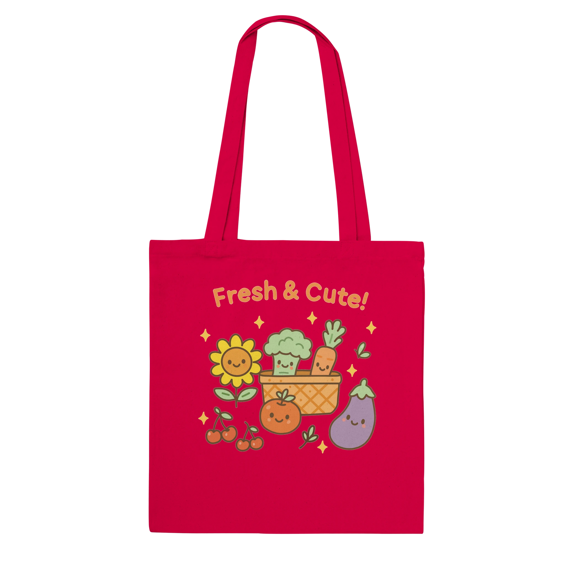Kawaii Farmer's Market Bag in Red