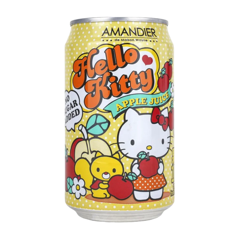 Hello Kitty Apple Juice, a close up of its super cute can design!