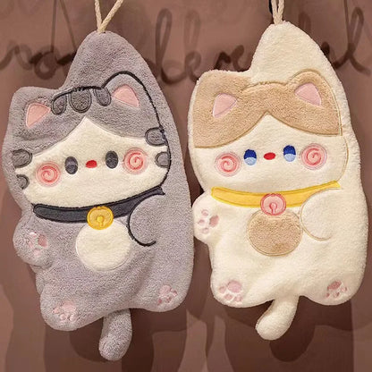 Cute Cat Hand Towels