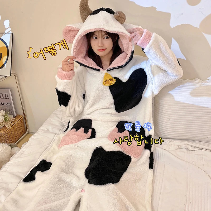 Kawaii Kigurumi Cow Pajama Onesie