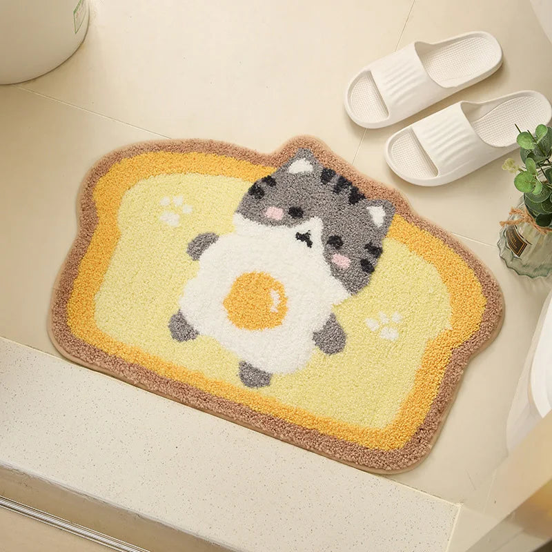 Kitty Toast Bath Mat Rug