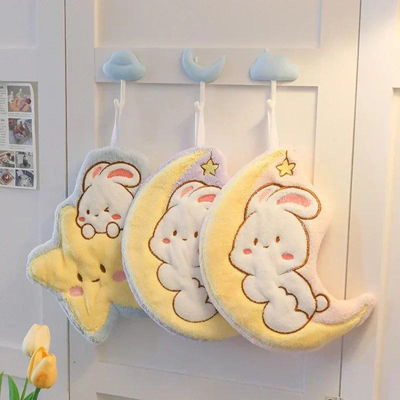 Moon & Star Bunny Hand Towels