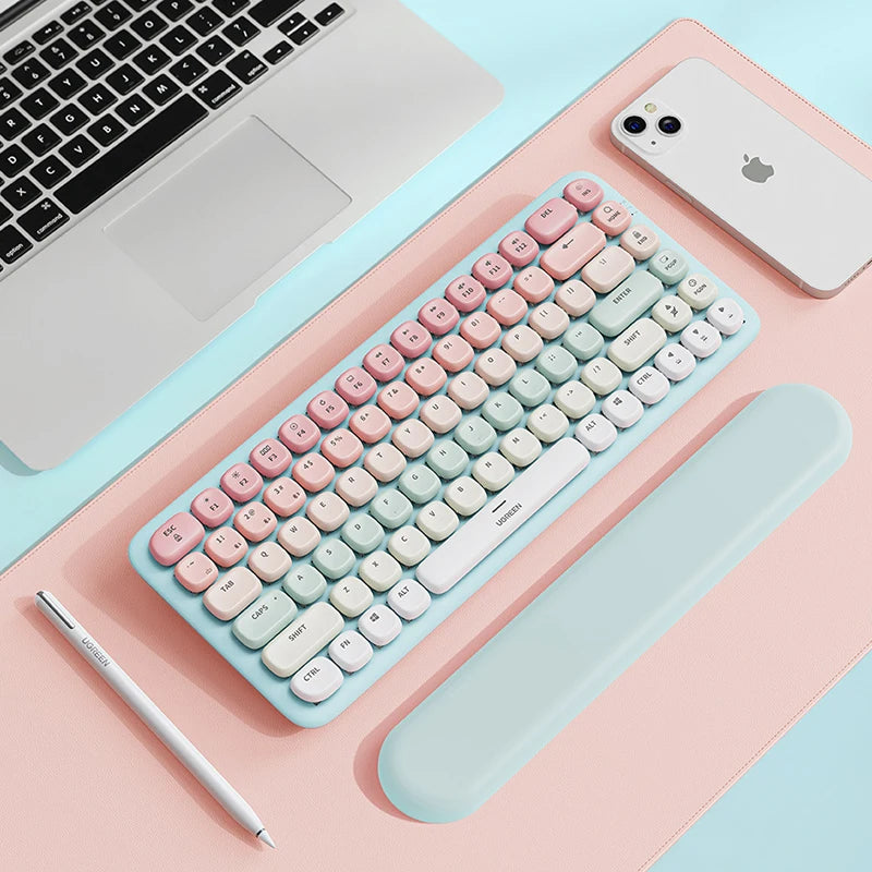 Pastel Pink & Green Wireless Keyboard