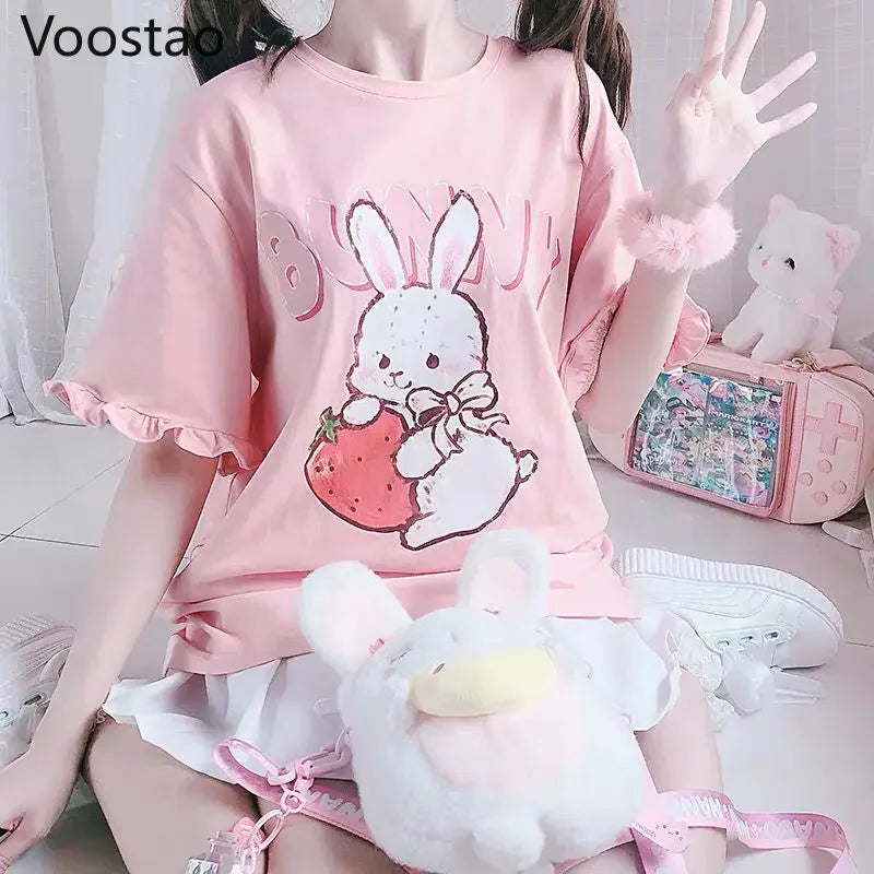 Pink Strawberry Bunny T-Shirt