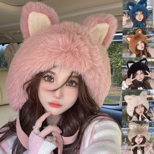 Kawaii Plush Cat Winter Hat