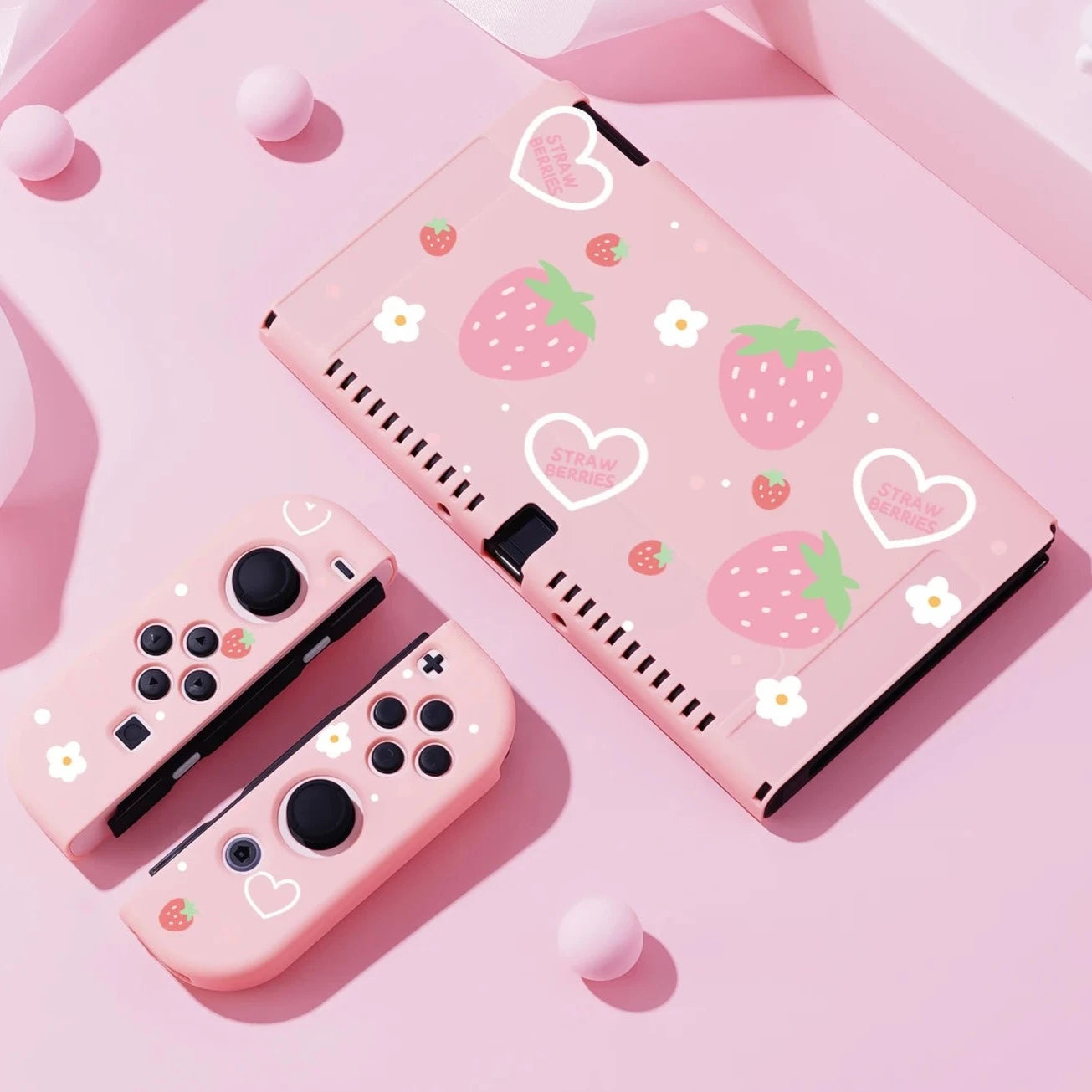 Kawaii Strawberry Hearts Nintendo Switch Case – Kore Kawaii