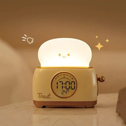 Kawaii Toaster Night Light Alarm Clock