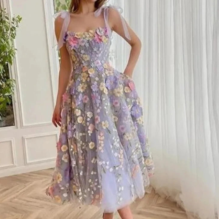 Lilac Spring Flower Fairy Dress (Long)