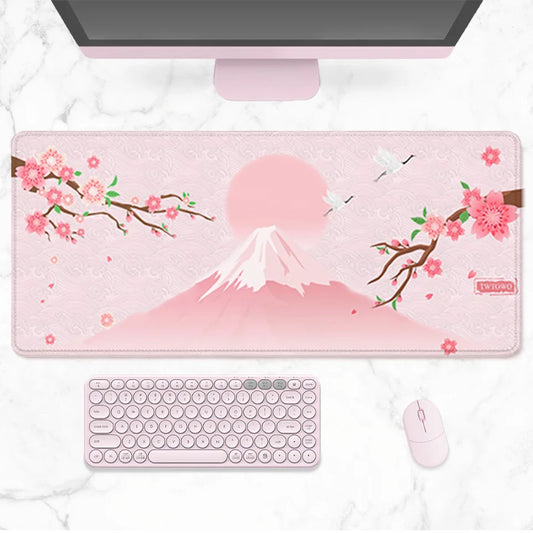 Mount Fuji Cherry Blossom Desk Pad