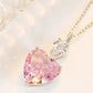 Pink Zircon Heart Pendant Necklace